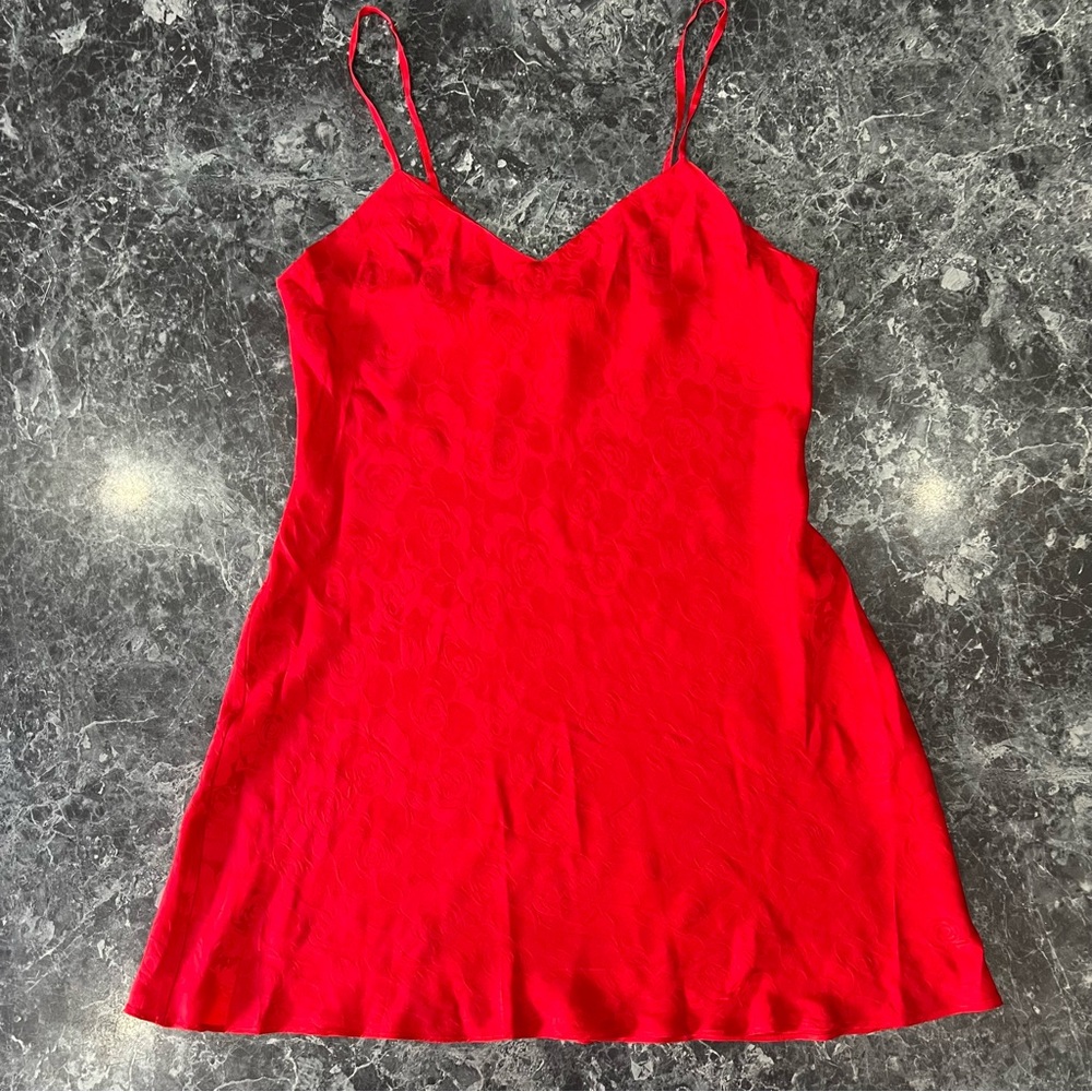 Vintage 100% Red Silk Dress